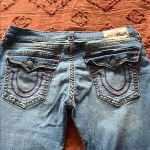Men’s Blue Jeans with Red Stitching